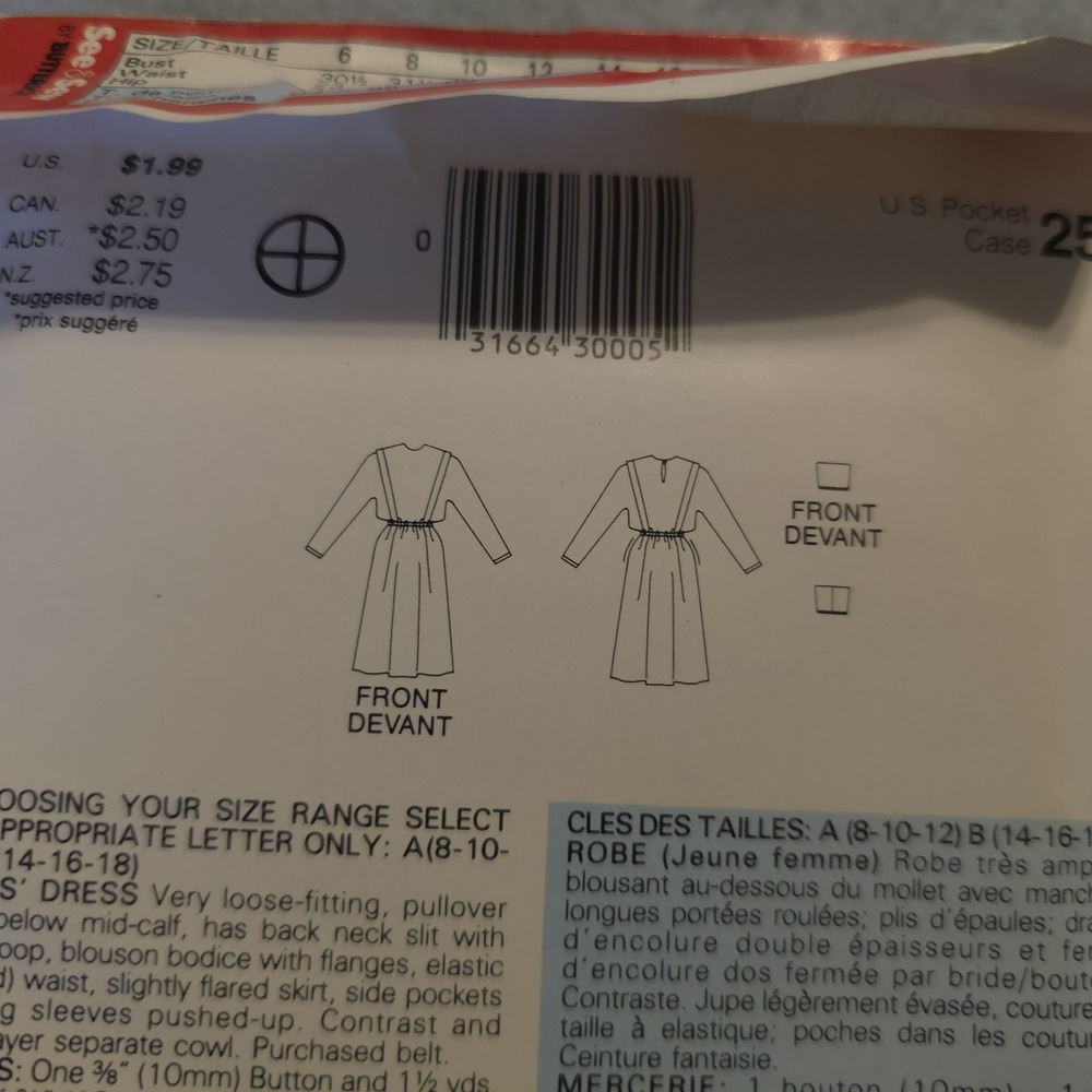 See & Sew 5429 Jumper Dress Sewing Pattern Sz 14-18 UNCUT Vintage 1980s - Picture 4 of 6